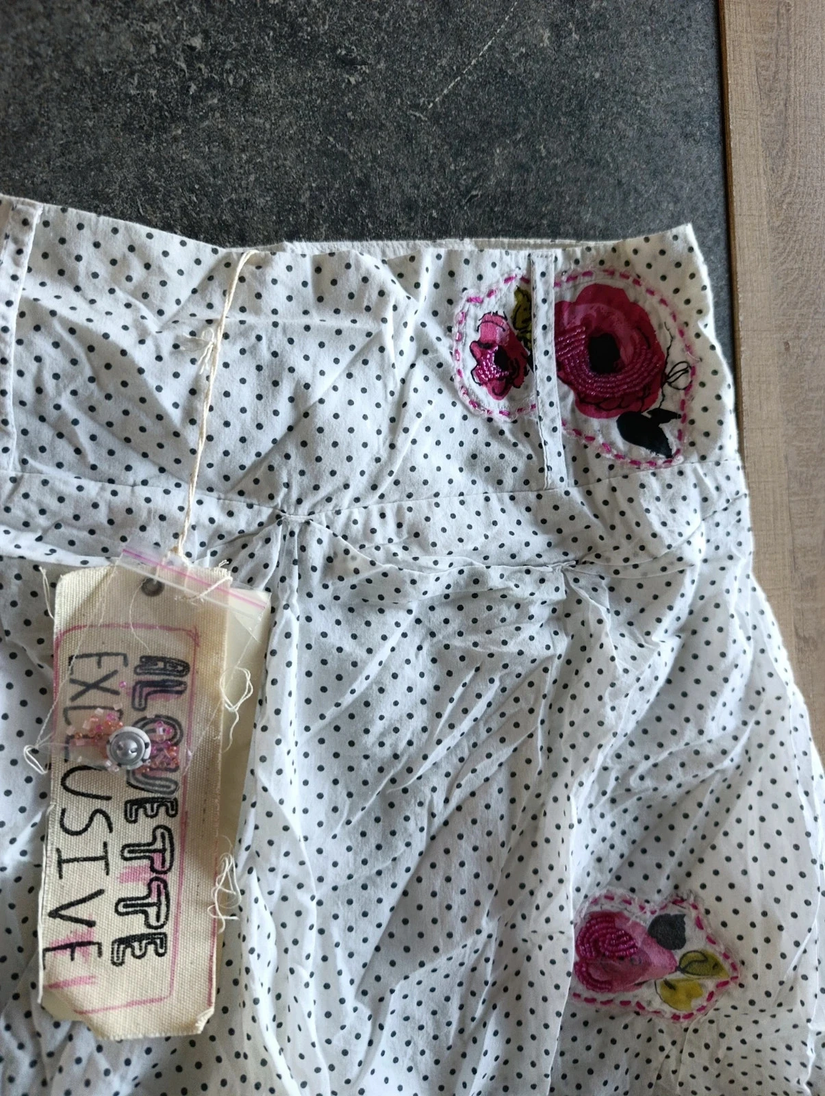 White polka dot and flower embroidery Alouette Exclusive skirt - Size 38 - Brand new with tag – photo 3